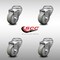 Service Caster 3.5 Inch SS Gray Polyurethane Wheel Swivel Bolt Hole Caster Set SCC-SSBH20S3514-PPUB-4 - alternate 4